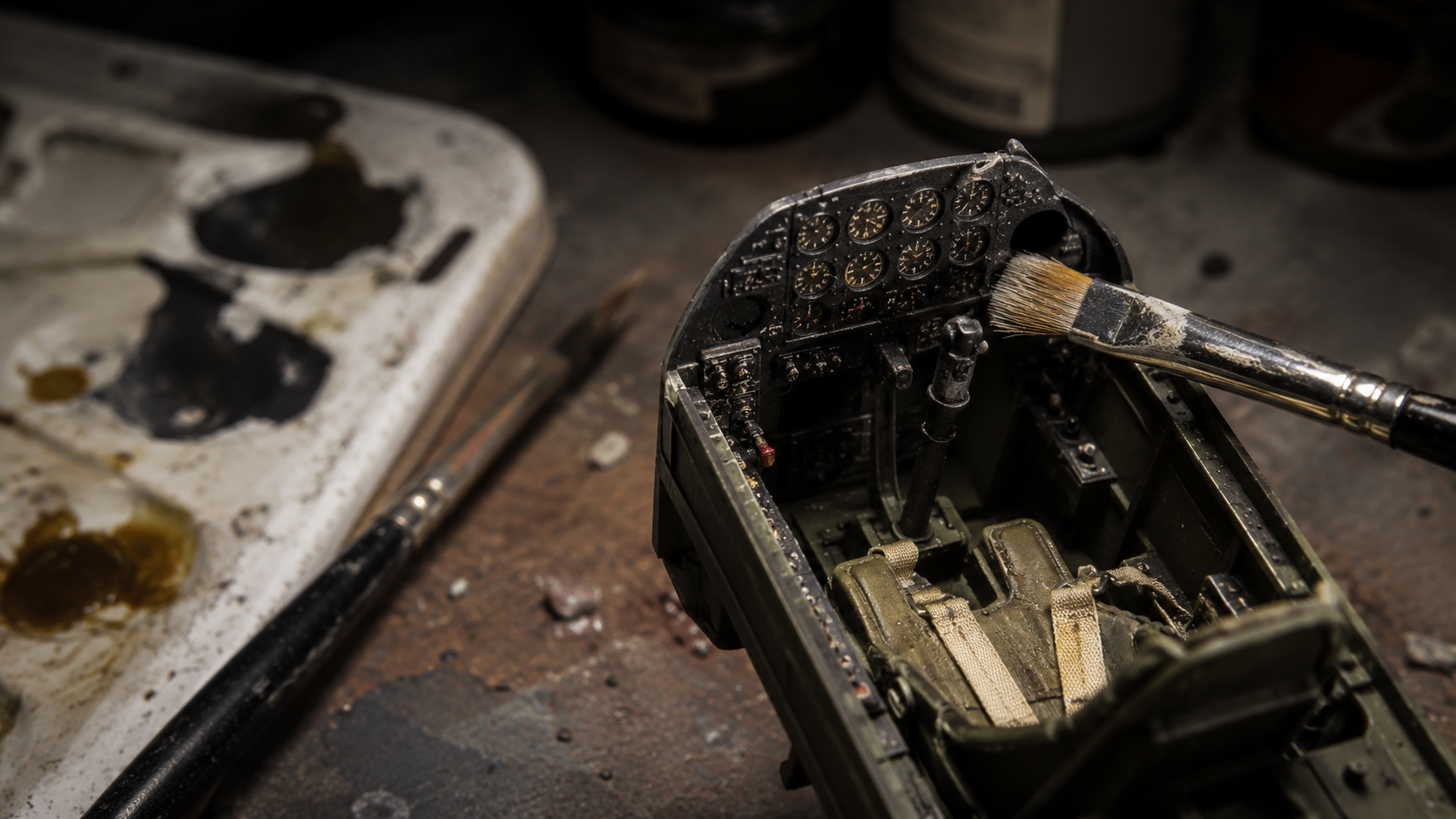 Cockpit dry-brushing